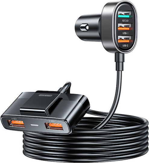 Joyroom Car Charger Black with Ports: 5xUSB