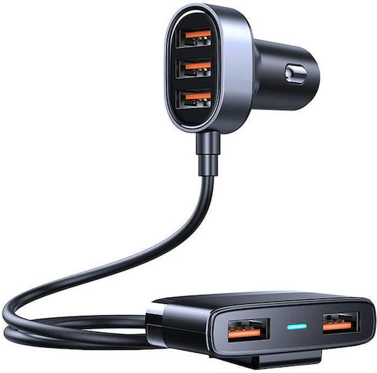 Joyroom JR-CL03 Pro Φορτιστής Αυτοκινήτου 45W με Θύρες: 5xUSB Μαύρο Χρώμα