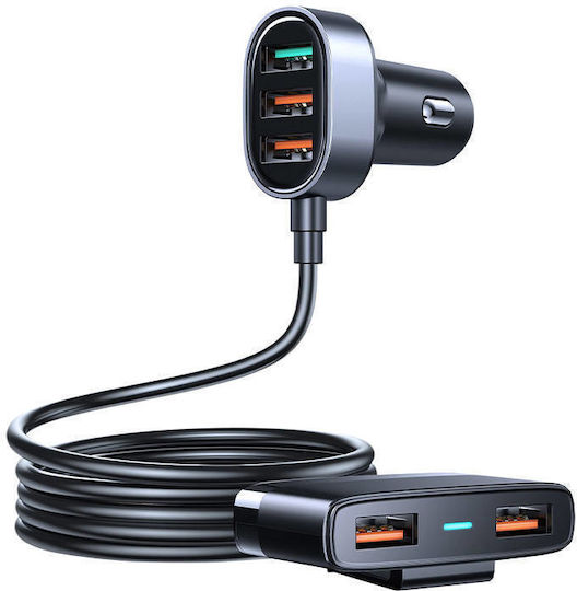 Joyroom JR-CL03 Pro Φορτιστής Αυτοκινήτου 45W με Θύρες: 5xUSB Μαύρο Χρώμα