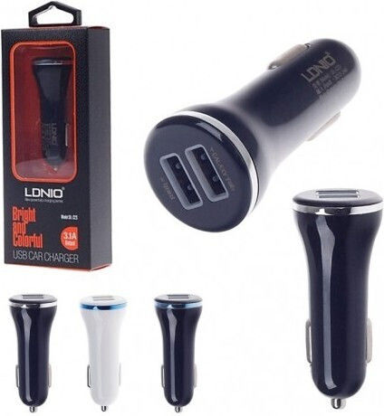 Ldnio DL-C23 Car Charger 3.1A with 2x USB-A Ports and Micro-USB Cable Black Color