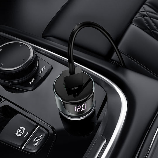 Hoco Auto-Ladegerät 20W 3A Schnellladung mit Anschlüssen: 1xUSB 1xType-C Schwarz Farbe