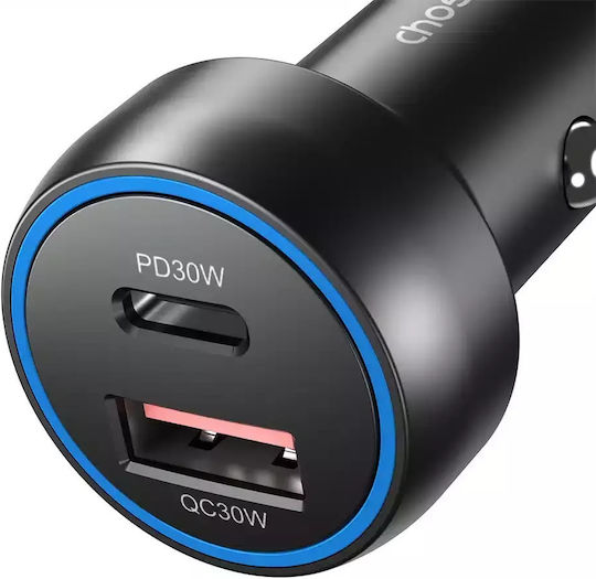 Choetech Choetech Handy-Autoladegerät 60W 2.4A mit einer Buchse 1xUSB-A Schwarz Farbe