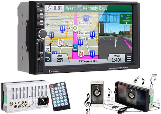 Автомобилна Аудио Система 2 DIN (Bluetooth/USB/AUX/WiFi/GPS) с Touch Screen 7"