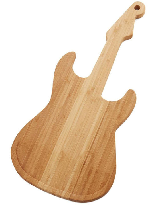 Kikkerland Πλατώ Σερβιρίσματος Ξύλινο Guitar 49x22x1,5cm Πλατώ Σερβιρίσματος με Χειρολαβή Ξύλινο 1.5εκ.