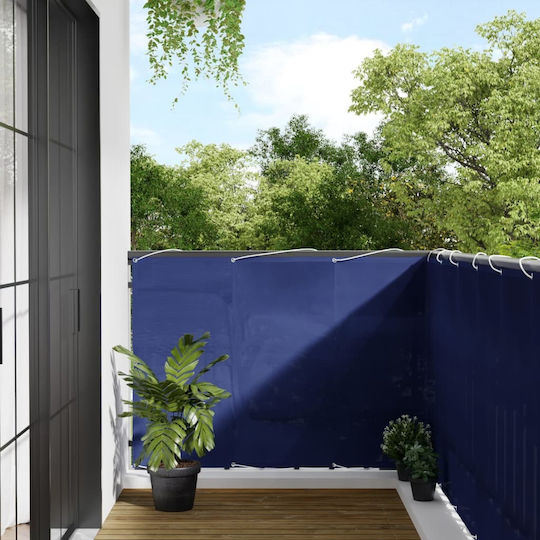 vidaXL Fabric Shade Divider Blue With Hoop & with PU Coating 1.2x8m