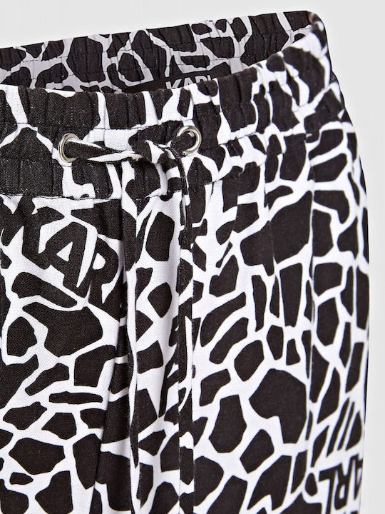 Karl Lagerfeld Femei In Pantaloni largi cu Elastic White-black