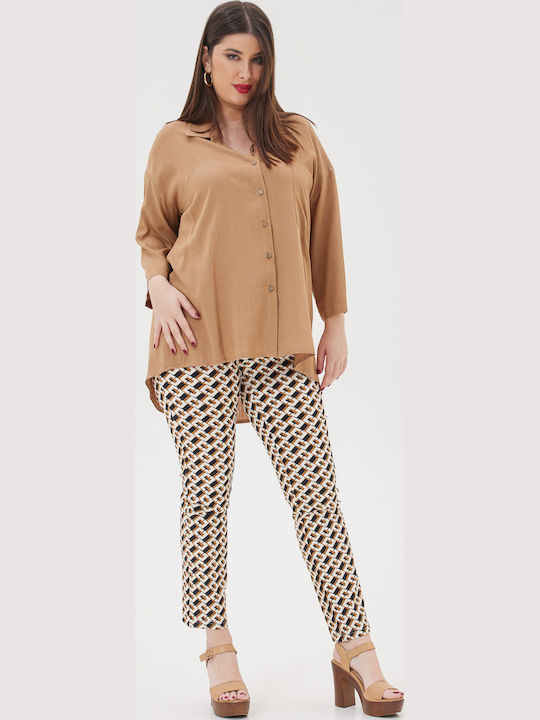 Dama Tesatura Pantaloni Beige