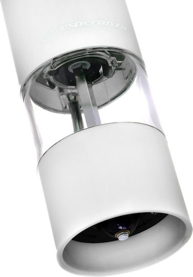 Esperanza Electric Plastic Pepper Mill in White Colour 23cm