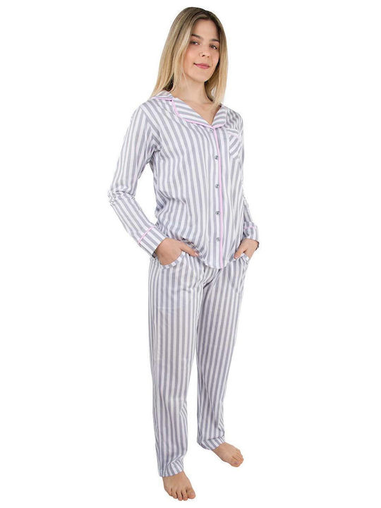 Calzedoro Summer Women's Pyjama Set Cotton Grey