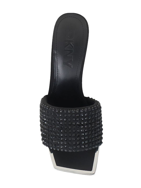 Keena Mules with Chunky High Heel in Black Color