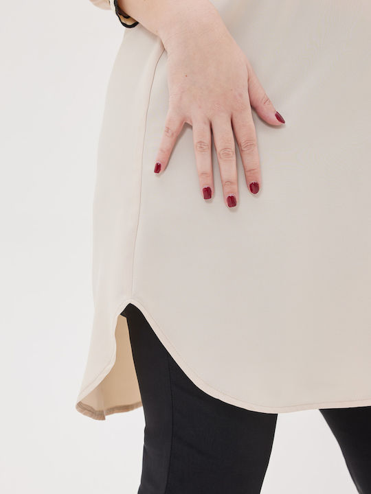 Langärmelig Damen Hemd Beige