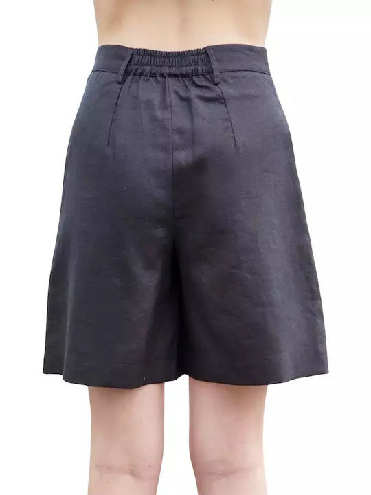 Aggel Women's Linen Shorts BLACK
