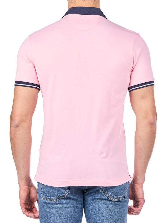 La Martina Piquet Stretch Herren Kurzarmshirt Polo Rosa