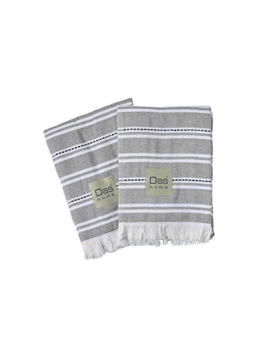 Das Home Tea Towel made of 100% Cotton in Gray Color 40x60cm 2pcs