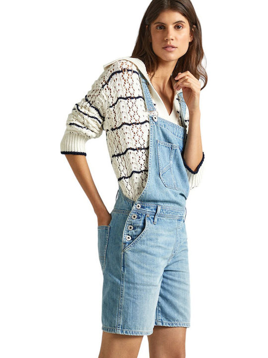Abby Fabby Damen Denim Einteiler Shorts Blue