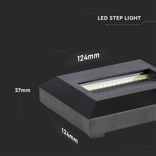 V-TAC V-TAC Wandmontierte Außenbeleuchtung Deckenleuchte IP65 2W mit Natürliches Weiß Licht 12.4x12.4x2.7cm