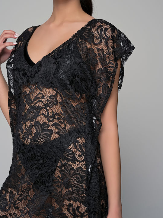 Milena by Paris Damen Kaftan Strand Black