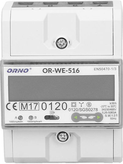 Orno Analizator De Energie Panou Electric Digital Șină Trifazat Modbus OR-WE-516