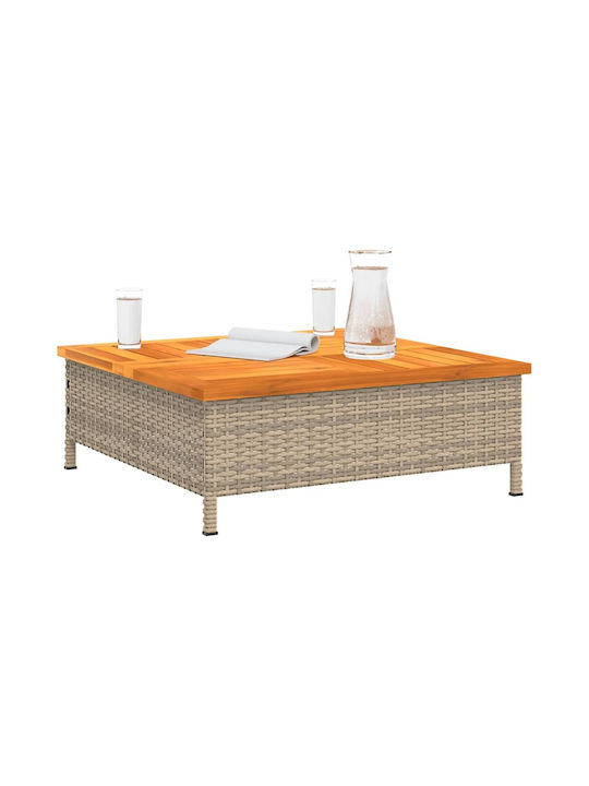 Garten- und Terrassentisch für kleine Räume Beiges 70x70x25cm