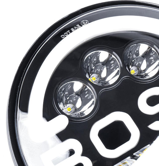 AMiO Roundς Waterproof Headlights Car LED Universal 9 - 36V 55W with White Lighting 1pcs