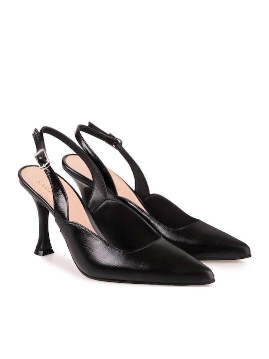 Pumps mit Riemchen Schwarz