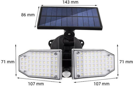 Ty06601 Wall Mounted Solar Light 16W 300lm Cold White with Motion Sensor