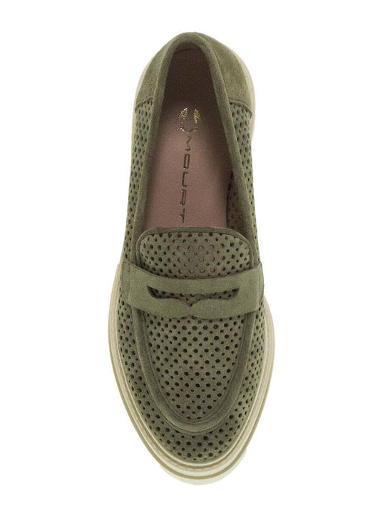 Mourtzi Women's Loafers in Khaki Color