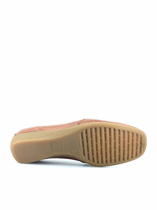Leather Women's Moccasins in Tabac Brown Color