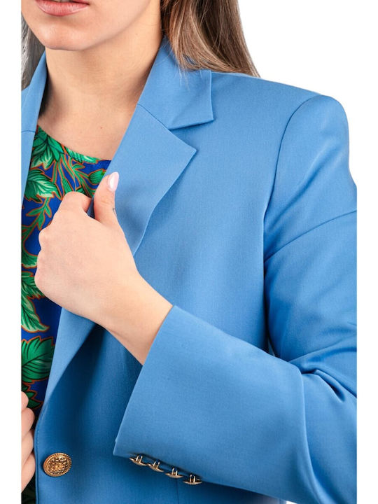 Baziana Women's Crepe Blazer Blue Chalk