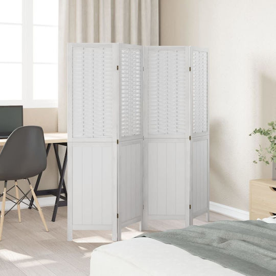 vidaXL Decorative Room Divider Wooden with 4 Panels 140x160cm