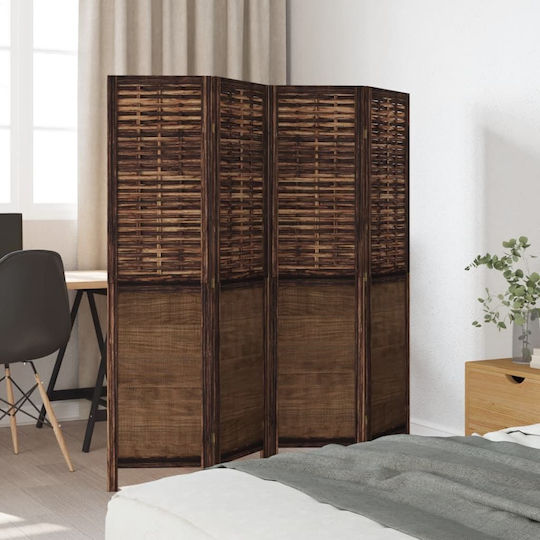 vidaXL Decorative Room Divider Wooden with 4 Panels 140x160cm