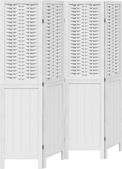 vidaXL Decorative Room Divider Wooden with 4 Panels 140x160cm