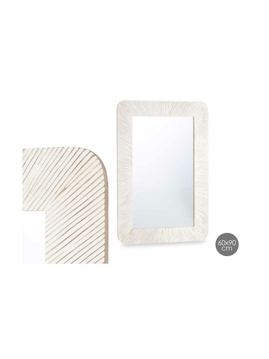 Gift Decor Wall Mirror with White Wooden Frame 90x60cm 1pcs