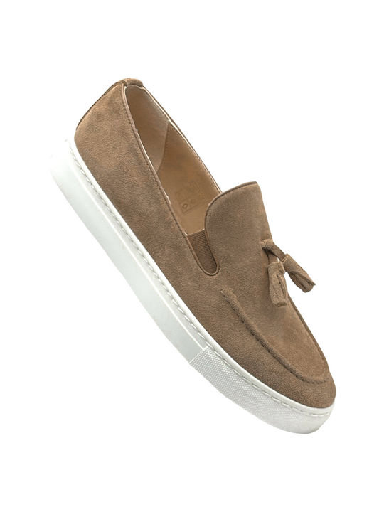 Suede Ανδρικά Loafers σε Καφέ Χρώμα
