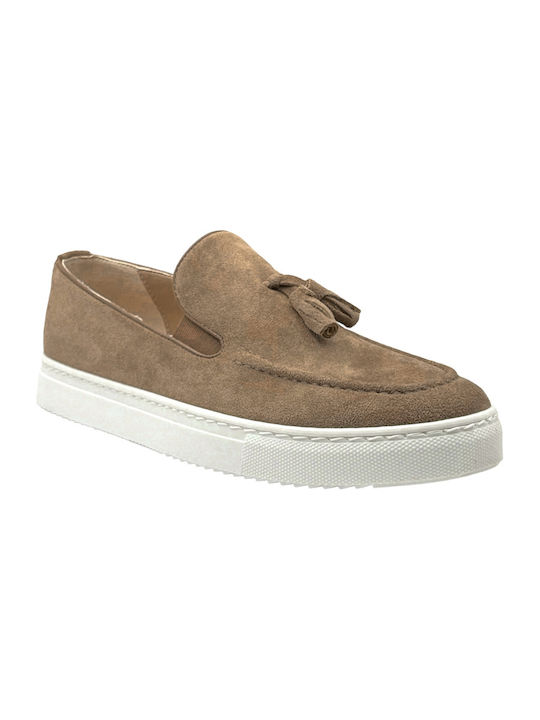 Suede Ανδρικά Loafers σε Καφέ Χρώμα