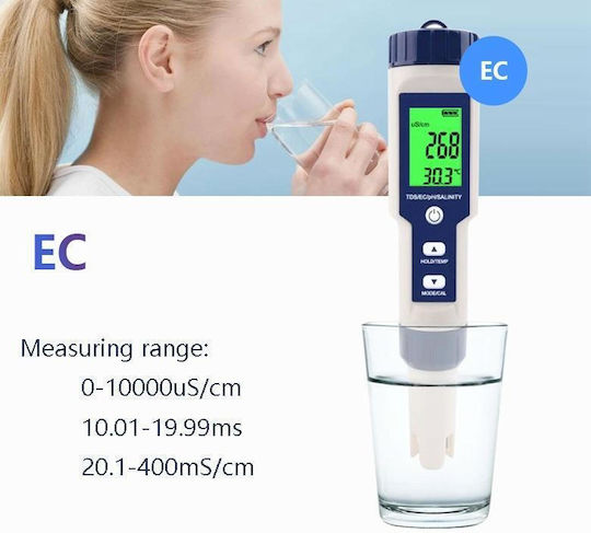 Ez-9909 Ph Соленост Температура Tds Ec 5-в-1 Тест Pen Многофункционален детектор за качество на водата
