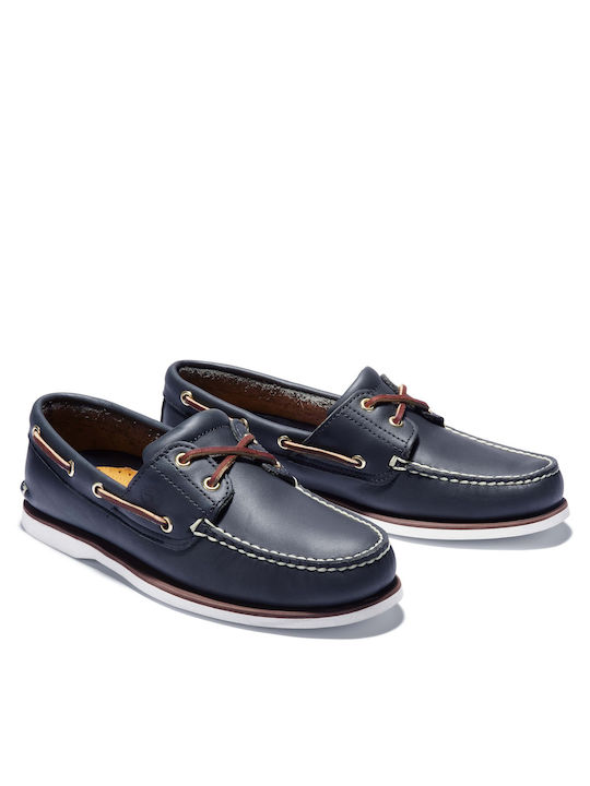 Timberland Men's Leather Boat Shoes Blue
