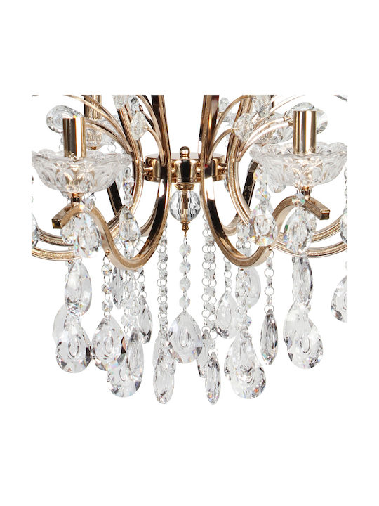 Keskor Chandelier with Crystals 8xE14 Gold 76cm 9017-008
