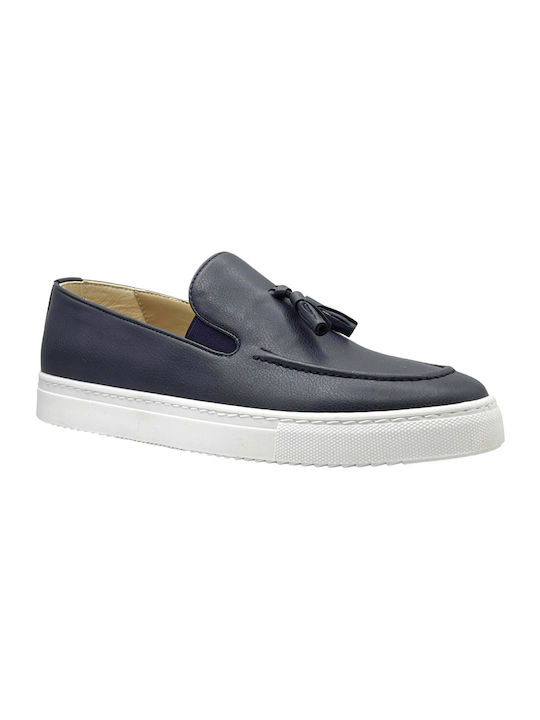 Leder Herren Mokassins in Blau Farbe