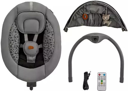 Kinderkraft Електрически Релакс Бебе Lumi 2 с Музика Тъмно сиво