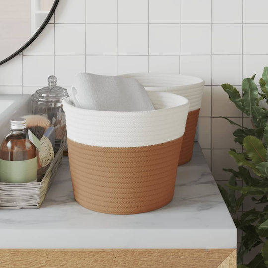 vidaXL Καλάθι Αποθήκευσης Υφασμάτινο Καφέ 24x24x18cm 2τμχ vidaXL Καλάθι Αποθήκευσης Υφασμάτινο Καφέ 24x24x18cm 2τμχ