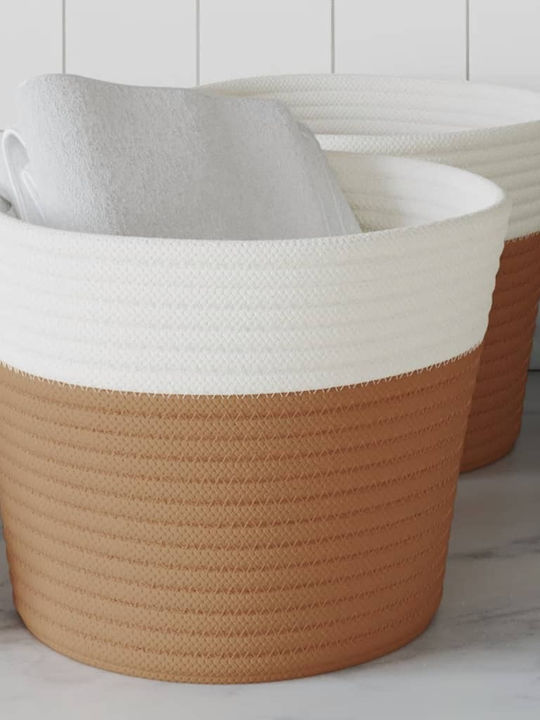 vidaXL Καλάθι Αποθήκευσης Υφασμάτινο Καφέ 24x24x18cm 2τμχ