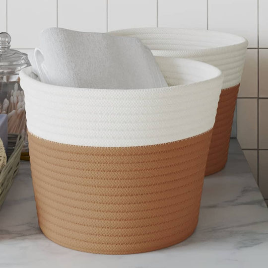 vidaXL Καλάθι Αποθήκευσης Υφασμάτινο Καφέ 24x24x18cm 2τμχ