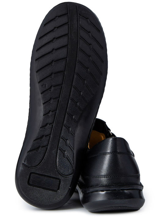 Leder Herrensandalen in Schwarz Farbe