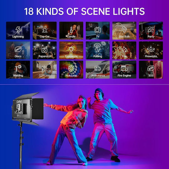 GVM-1500D-2L Photography & Video Lighting Kit 2 Lights 75W RGB With Tripod