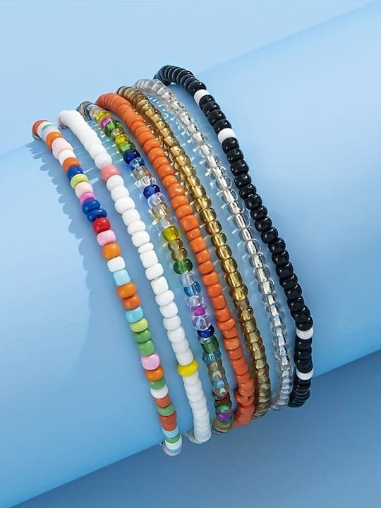 Af467 7 Stück bunte Frauen Knöchel Armbänder Mini Perlen