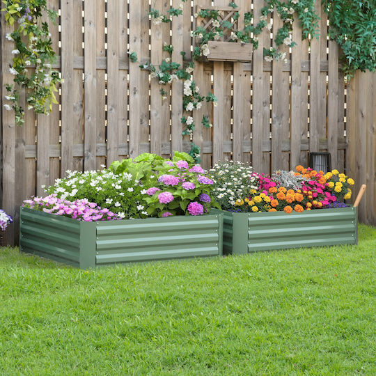 Outsunny Комплект 2 Сандъчета Galvanized Steel