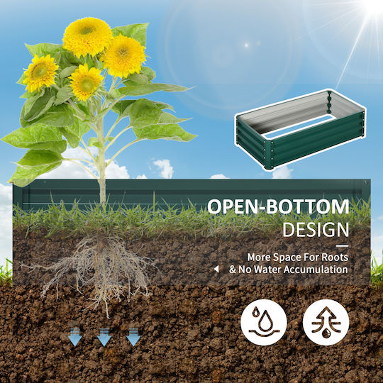 Outsunny Ζαρντινιέρα Μεταλλική Πράσινο 120x60x30.5εκ.