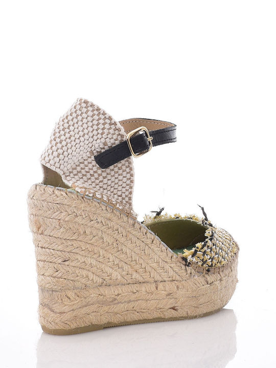 Damenplattformen im Espadrilles-Stil Schwarz