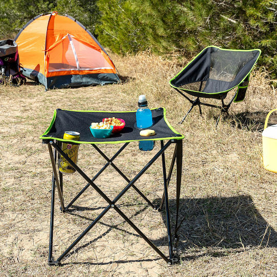 InnovaGoods Cafolby Τραπέζι Μεταλλικό για Camping Πτυσσόμενο 48x48x48cm Μαύρο